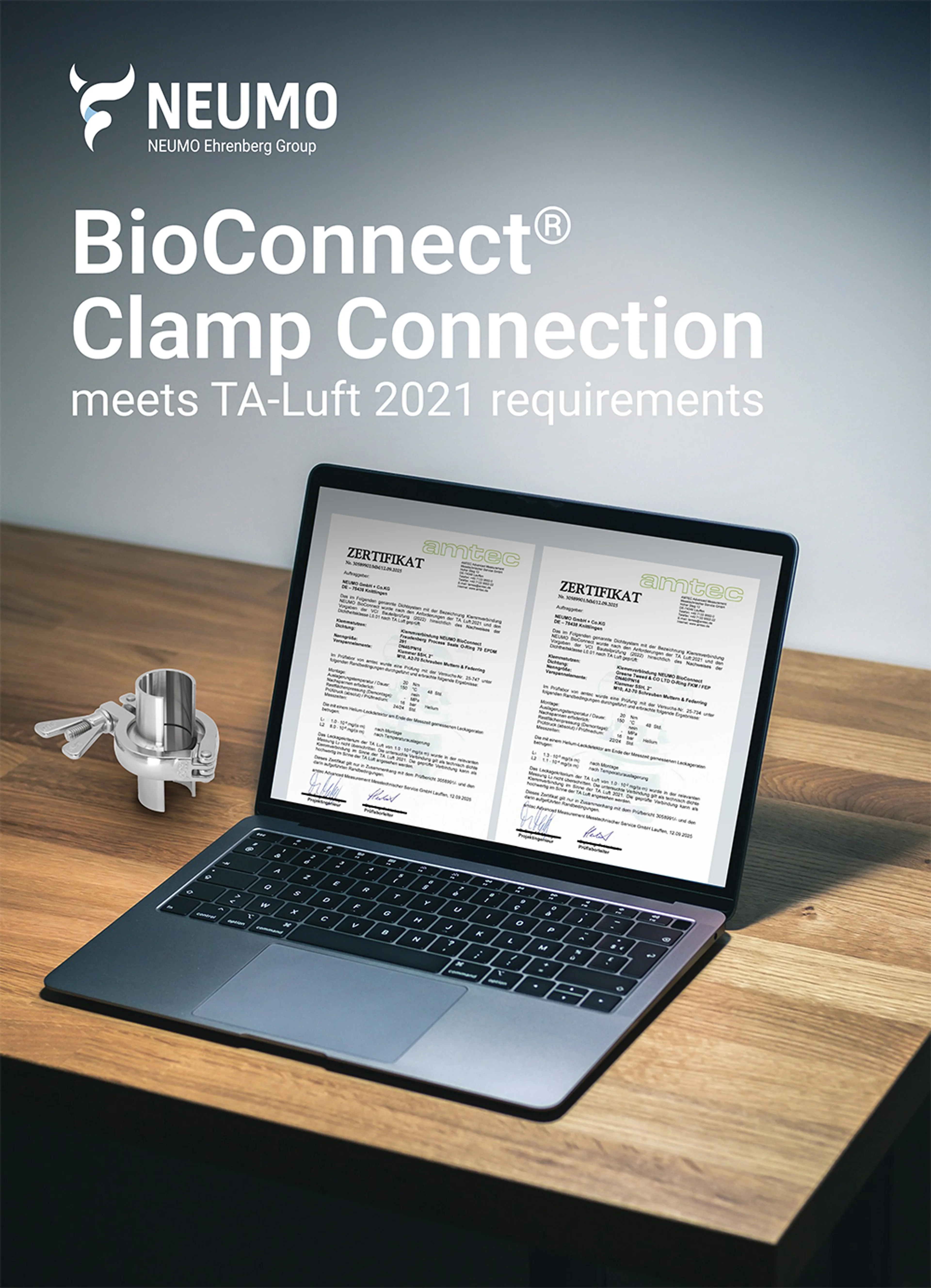 TA-Luft Zulassung für NEUMO BioConnect® Clampverbindungen
